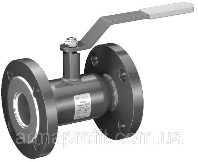 Кран кульовий сталевий стандартнопроходной фланцевий INTERVAL Ду40 Ру40