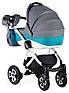 Універсальна коляска 2 в 1 Adamex Erika Len недорога нова якісна 403L сірий бірюзовий, фото 3