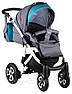 Універсальна коляска 2 в 1 Adamex Erika Len недорога нова якісна 403L сірий бірюзовий, фото 4
