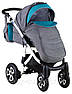 Універсальна коляска 2 в 1 Adamex Erika Len недорога нова якісна 403L сірий бірюзовий, фото 5