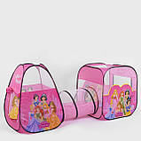 ✅Намет дитячий ігровий 8015P/3776, "Принцеси", 2 будиночки з переходом-тоннелем, 270*92*92 см, фото 2