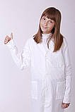 Халат Garment Factory на кнопках для уроків хімії - Лаборант, бавовна 100%, колір білий, 42 розмір | на химию, фото 5
