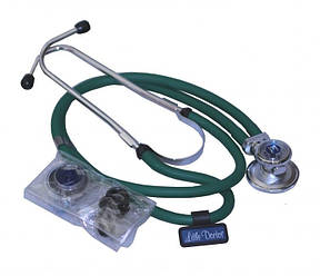 Стетоскоп ЗЕЛЕНИЙ Рапопорт стетофонендоскоп Little Doctor LD Special 56 см, 4 комбінації