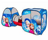 ✅Намет дитячий ігровий М 3312/8015FZ, "Холодне серце", 2 будиночки з переходом-тоннелем, 270*92*92 см, фото 2