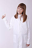 Халат Garment Factory на кнопках для уроків хімії - Лаборант, бавовна 100%, колір білий, 44 розмір | на химию, фото 5