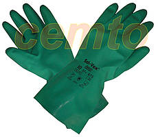 Хімічно стійкі нітрилові зелені рукавички