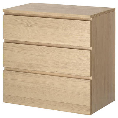 Комод IKEA MALM 40x123 см на 6 ящиків дубовий шпон з