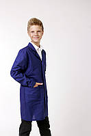 Халат шкільний робочий Garment Factory на кнопках, бавовна 100%, колір синій, 42 розмір  | Халат для труда