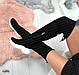 Жіночі зимові високі чоботи ботфорти чорні замшеві на білій підошві 38 розмір, фото 2