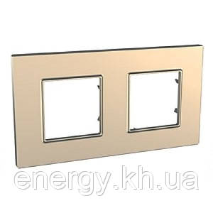 Рамка 2 пост. Unica Quadro Metallized Мідь MGU6.704.56