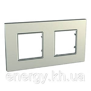 Рамка 2 пост. Unica Quadro Metallized Титан MGU6.704.57