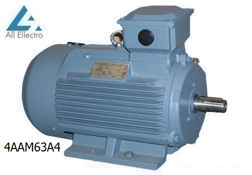 Электродвигатель 4ААМ63А4 0,25 кВт 1500 об/мин, 380/660В - фото 1 - id-p112340036