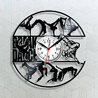 Вініловий годинник Брейк Денс Break dance Годинник для танцювального залу Танці на годиннику Круглий годинник Чорний стрілки
