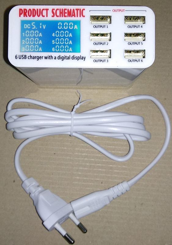 Мережевий зарядний пристрій (СЗУ) 6USBFast Charger (WLX-899) 6A White