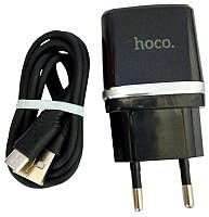 Мережевий зарядний пристрій (СЗУ) USB Hoco C12 Smart 2USB (2.4 A) micro Чорний