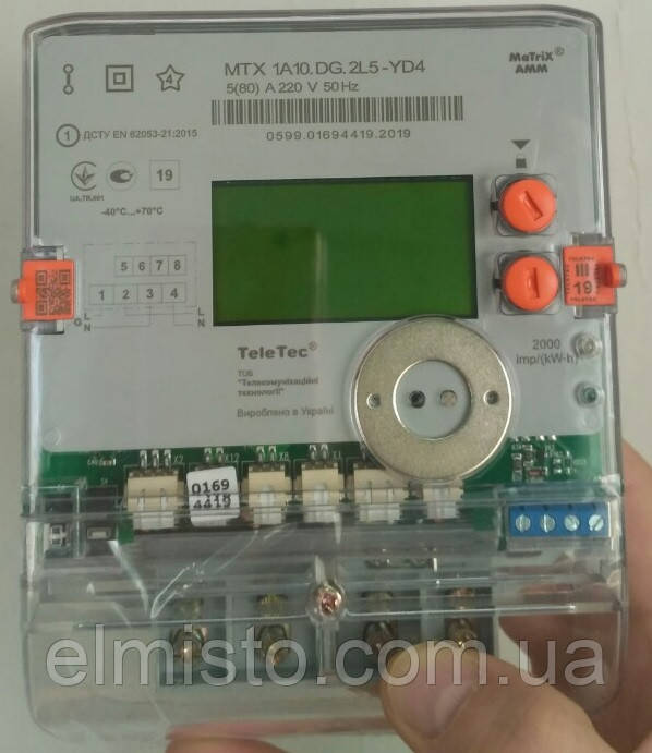 Электросчетчик Teletec MTX 1A10.DG.2L5-YD4 5-80А 220В кл.1,0, А+, 1-фазный день-ночь, PLC-модуль, реле - фото 8 - id-p1034490986