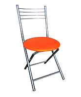 Металевий розкладний стілець зі спинкою сидіння шкірвеніл