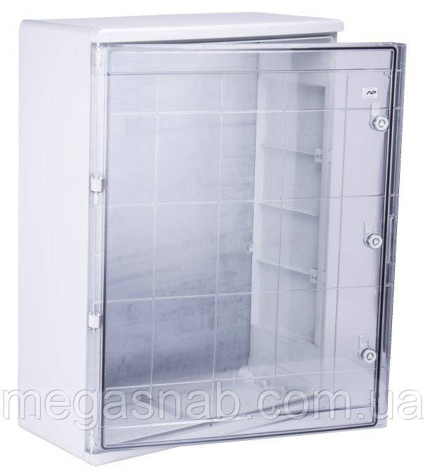 Шафа ударостійкий ABS 600x800x260, МП, з прозорими дверцятами, ІР65