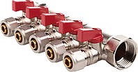 Колектор із кульовим краном 3/4-16 5 виходів (GROSS)