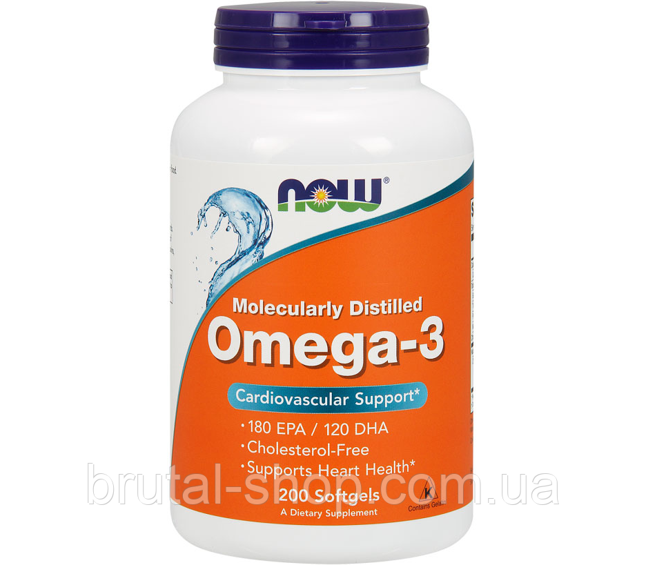 Омега-3,   Now Foods Omega 3  (200softgels)