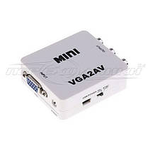 Конвертер VGA to AV (RCA) + дод. живлення mini USB, фото 2