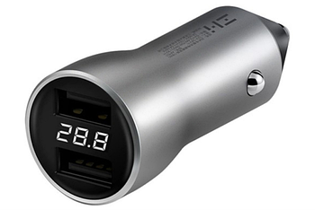 Автомобільний зарядний Xiaomi ZMI Car Charger / цифровий дисплей / Quick Charge 3.0 / 18W AP621 Срібний (AP621)