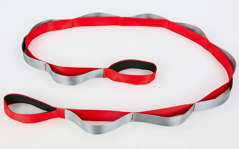 Стрічка для розтяжки Zelart Stretch Strap 8369 10 петель червоний-сірий, фото 1