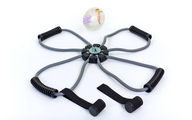 Еспандер для фітнесу Ікс із дверним фіксатором Zelart 110 (d-2,5x12 мм, l-70см), фото 1