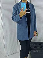 Жіноче коротке жіноче пальто весна-осінь колір синий  40 розмір (укр 42-44)