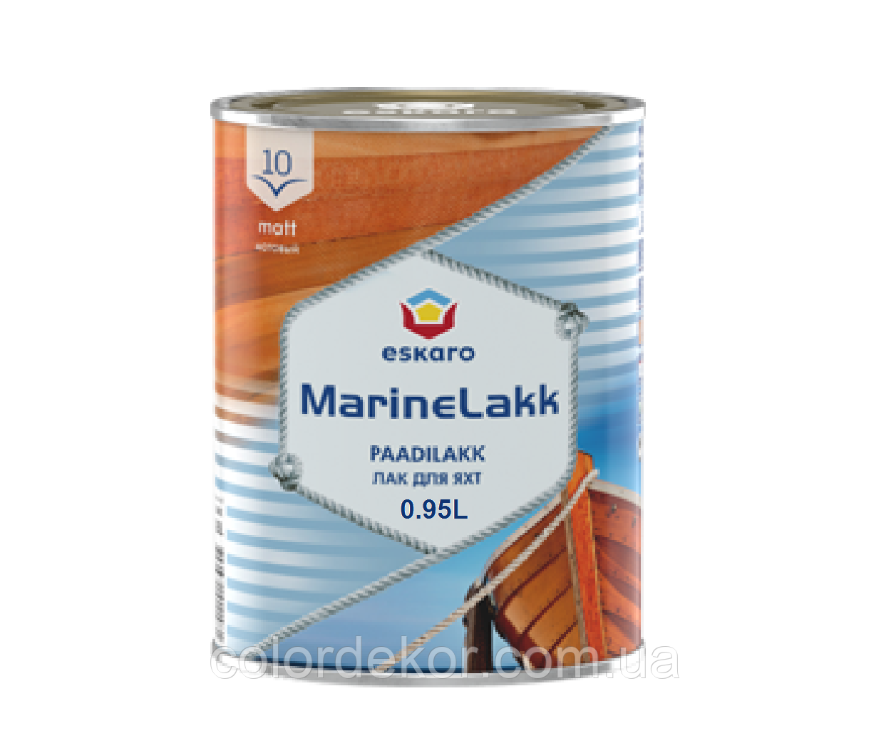 Лак алкид-уретановый ESKARO MARINE LAKK 10 TIX яхтовый (полуматовый) 0,95 л - фото 1 - id-p1034660151