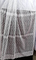 Жаккардовая тюль з заворотом оптом, висота 2,8 м, фото 1