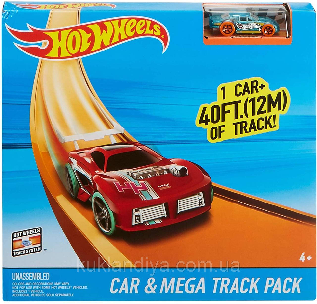 Трек Хот Вилс Мега длинная дорога Hot Wheels Car & Mega Track Pack - фото 1 - id-p1034681577