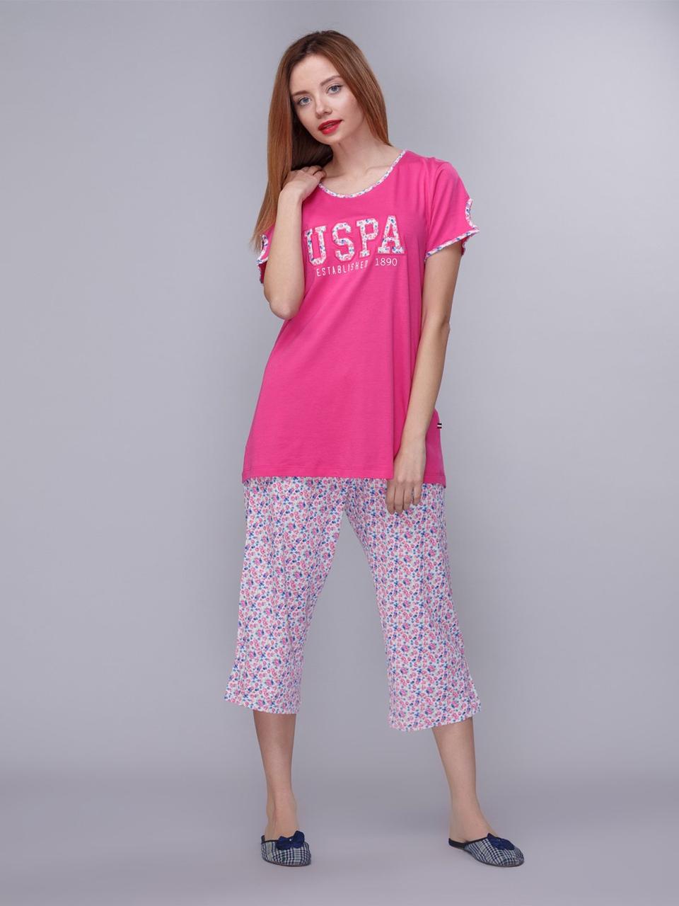 Домашній одяг U. S. Polo Assn - Футболка та бриджі 15601 фуксія, L