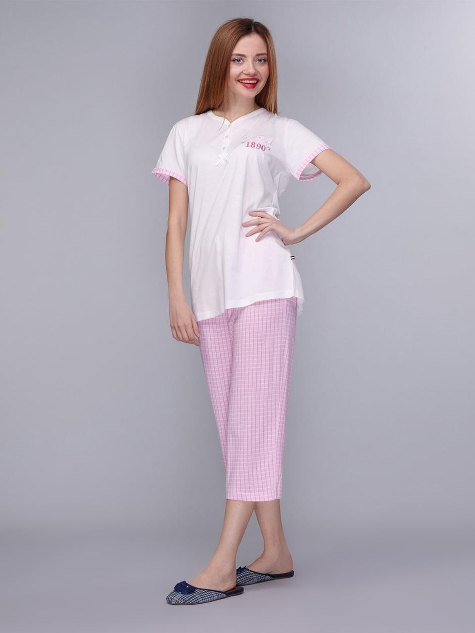 Домашній одяг U. S. Polo Assn - Футболка та бриджі 15587 молочні, M, фото 1