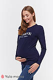 Лонгслів для вагітних та годування TAILER NR-39.012, з бавовняного трикотажу, темно-синій S, фото 2