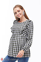 Блузка для вагітних та годування MARCELA BL-39.012, клітина сіро-зелена