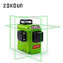 ♦ ЗЕЛЕНИЙ ЛУЧ ♦ Лазерний рівень Zokoun 3D 12 ліній, фото 4