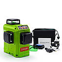 ♦ ЗЕЛЕНИЙ ЛУЧ ♦ Лазерний рівень Zokoun 3D 12 ліній, фото 7