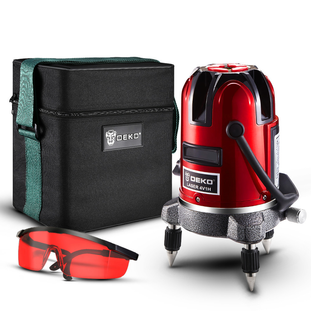 Лазерний рівень DEKO LL57 4V1H 5 ліній 6 точок нівелір червоні лінії, фото 1