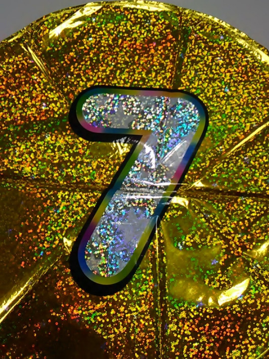 Воздушный шарик круг фольгированный цифра 7, фото 1