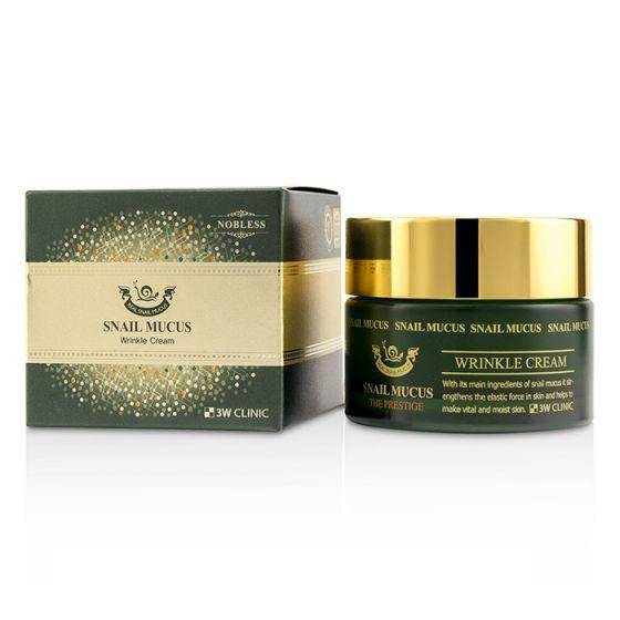 Антивіковий крем для обличчя з муцином равлика 3W CLINIC Snail Mucus Wrinkle Cream