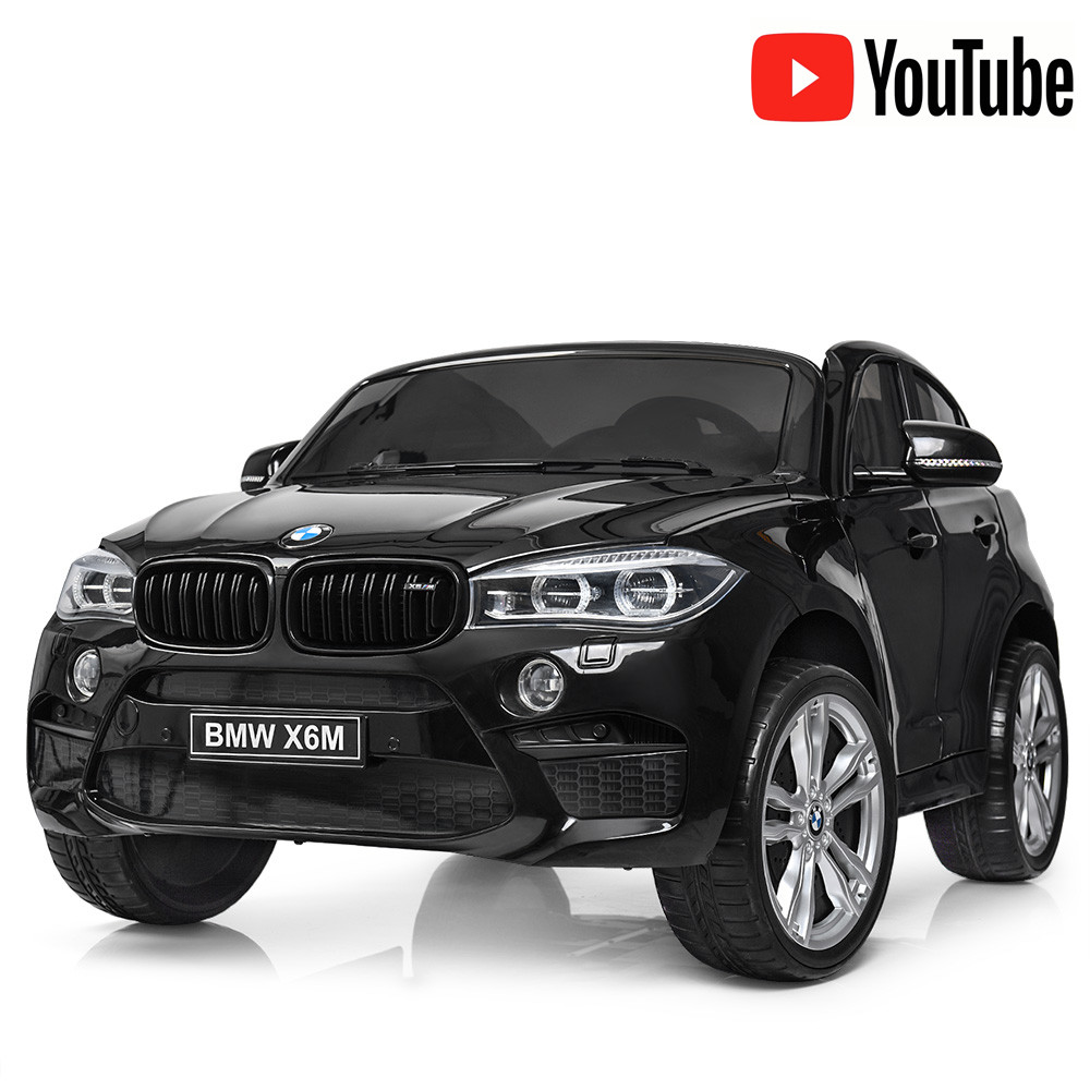 Дитячий 2-місний електромобіль BMW з шкіряним сидінням, JJ 2168-2 чорний