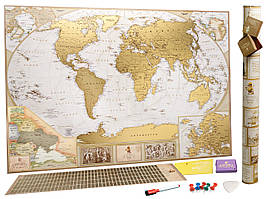 Скретч-мапа світу My Map Antique edition (англійська мова) у тубусі