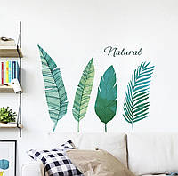 Интерьерная декоративная виниловая наклейка на стену "Пальмовые листья 300"