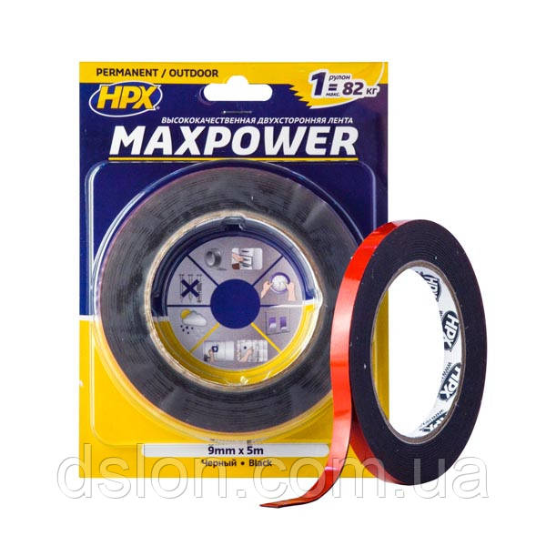 OT0905 MAXPOWER OUTDOOR (9 мм*5м) — двостороння стрічка для екстремальних навантажень і зовнішніх робіт