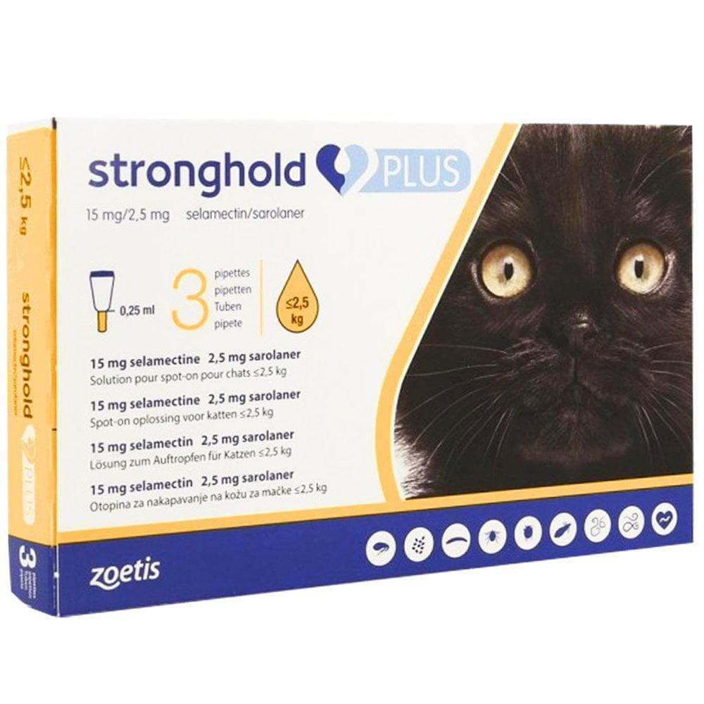 Стронгхолд плюс для кішок до 2,5 кг 15 мг/2,5 мг 0,25 мл 1уп (3піп)