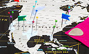 Скретч-мапа світу My Map Black edition Silver (англійська мова) у тубусі, фото 9