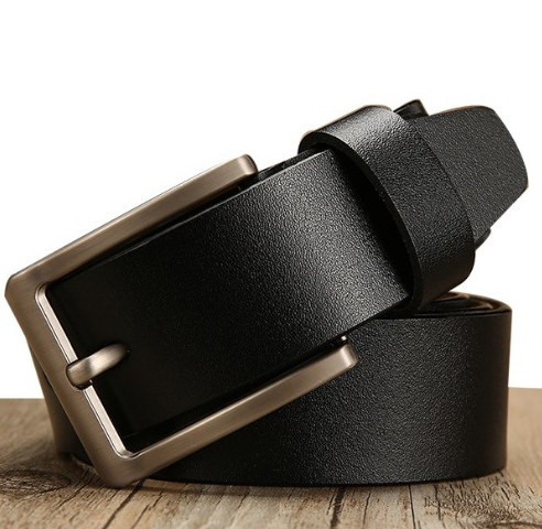 Ремінь чоловічий шкіряний класичний DWTS (чорний), фото 1