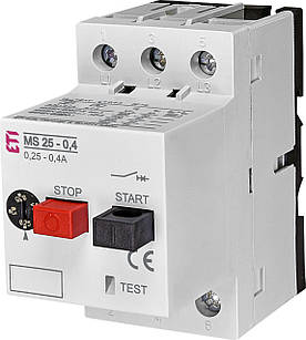 Автоматичні вимикачі для захисту двигунів MS25-0,4 (0,25-0,4 А)