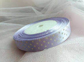 Стрічки атлас "Горох" бузковий 1,5 см